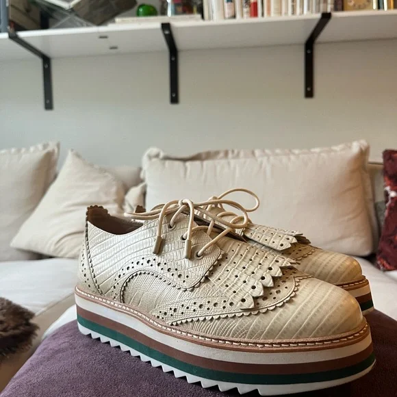 Zimmermann Cream Platform with Brogue Detailing - Picture 4 of 8